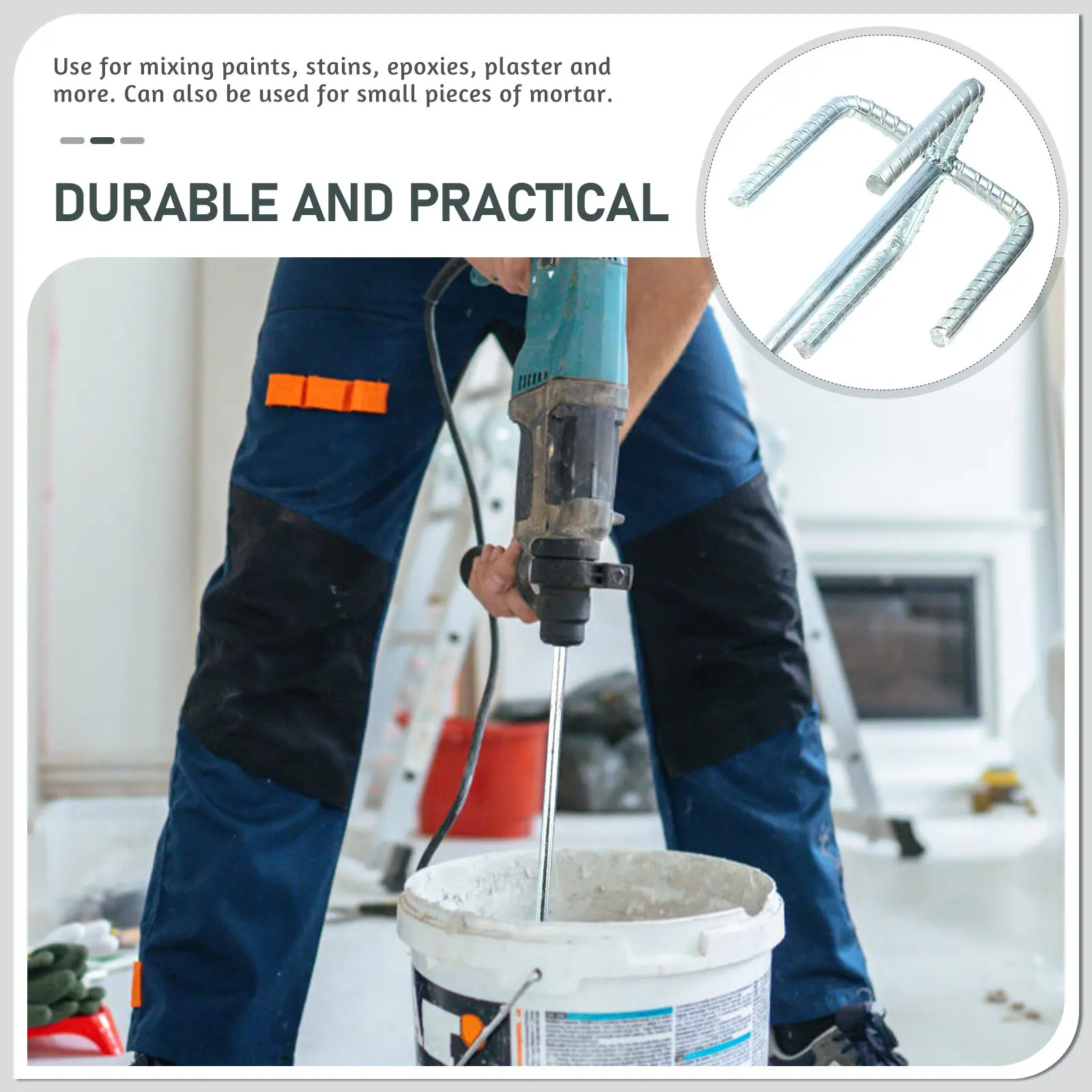 

Mud Mixer for Drill Electric Drill Stirring Rods Replacement Cement Mixing Sticks Paint Mixing Tool with High Durability 45