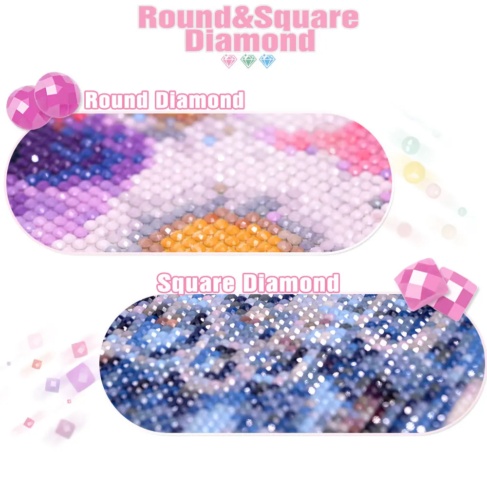 Huacan 5D DIY Diamond Painting Cat Flower Diamond Mosaic Animal Complete Kit Decorative Paintings view 4