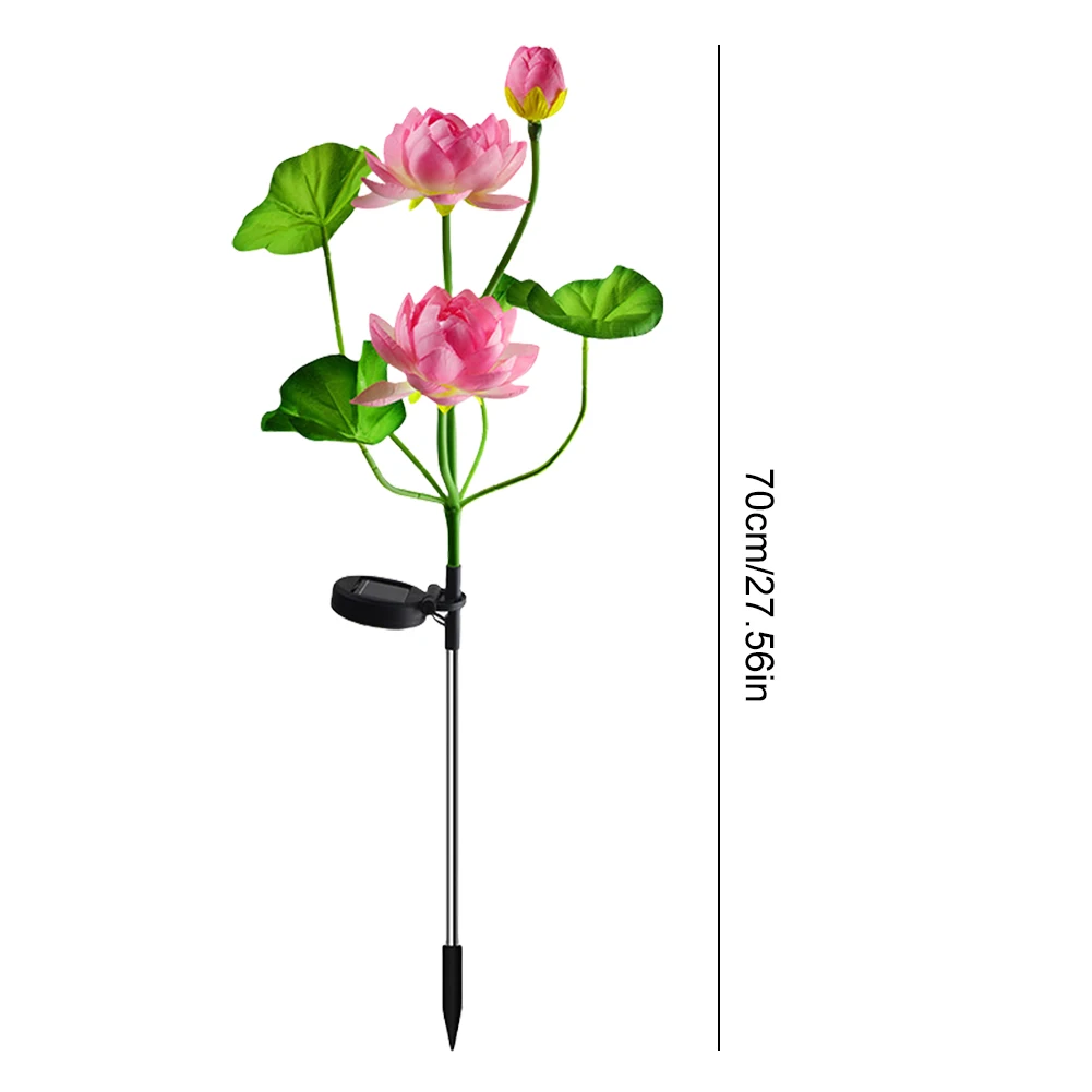 2 Pack Solar Garden Lights Waterproof LED Solar Powered Outdoor Lights Simulation Poinsettia Lotus LED Light for Outdoor Decor