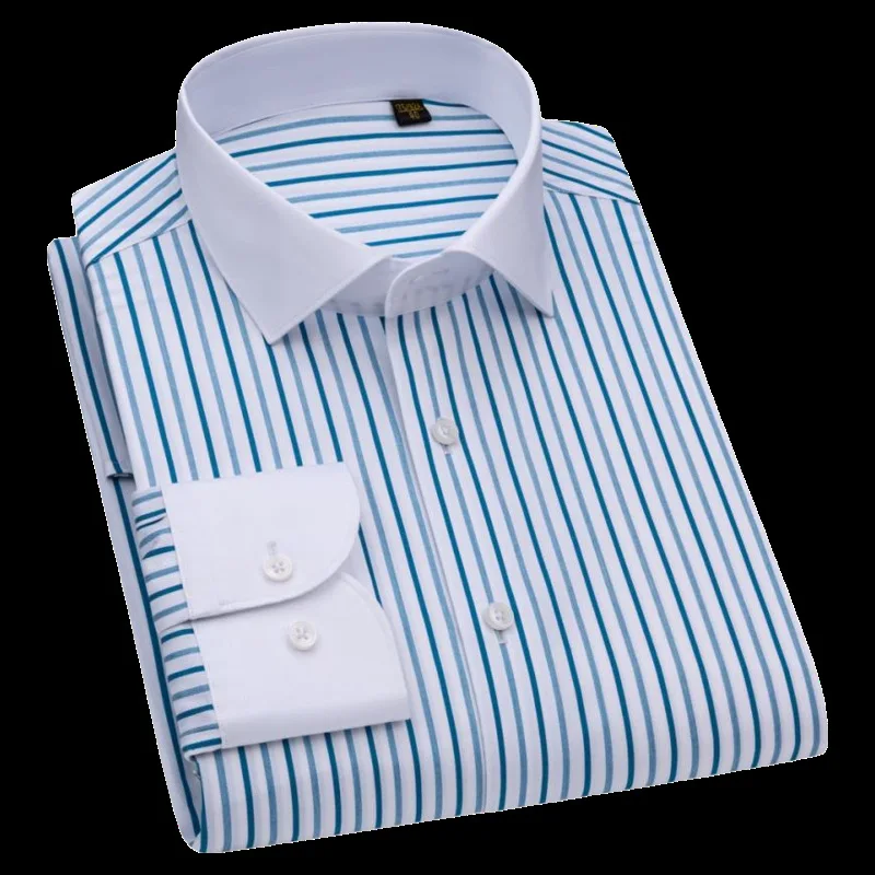 100S DP Pure Cotton High Quaity Men's Formal Shirt  Non-ironing Long-sleeved Spring 2025 Business Casual Collar Shirt