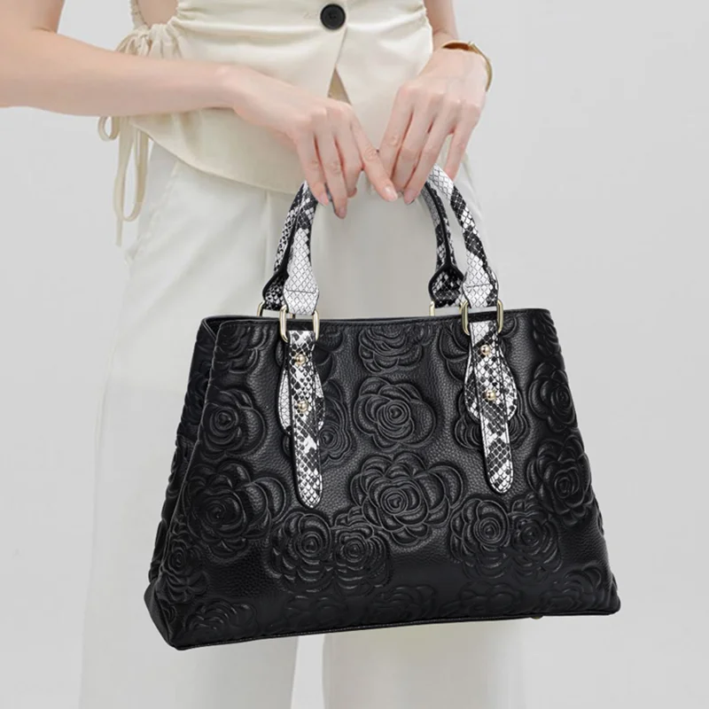 

Sheya Women's New Trendy Large-Capacity Mom Bag Large Bag for Middle-Aged Women - Cowhide Leather Genuine Leather Tote