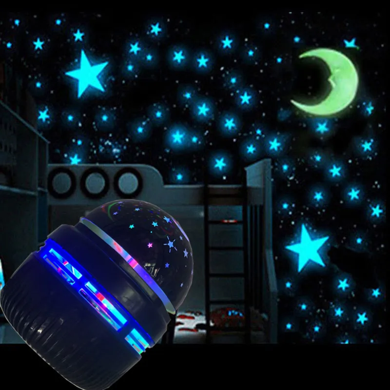 Star Projector Lamp Children Bedroom LED Night Light Auto Light Decor Rotating Starry Nursery Moon Galaxy Projector Table Lamp