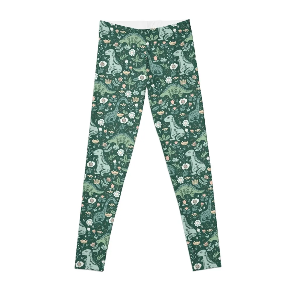 

Folk Floral Dinosaur Leggings sports shirts gym push up fitness Womens Leggings