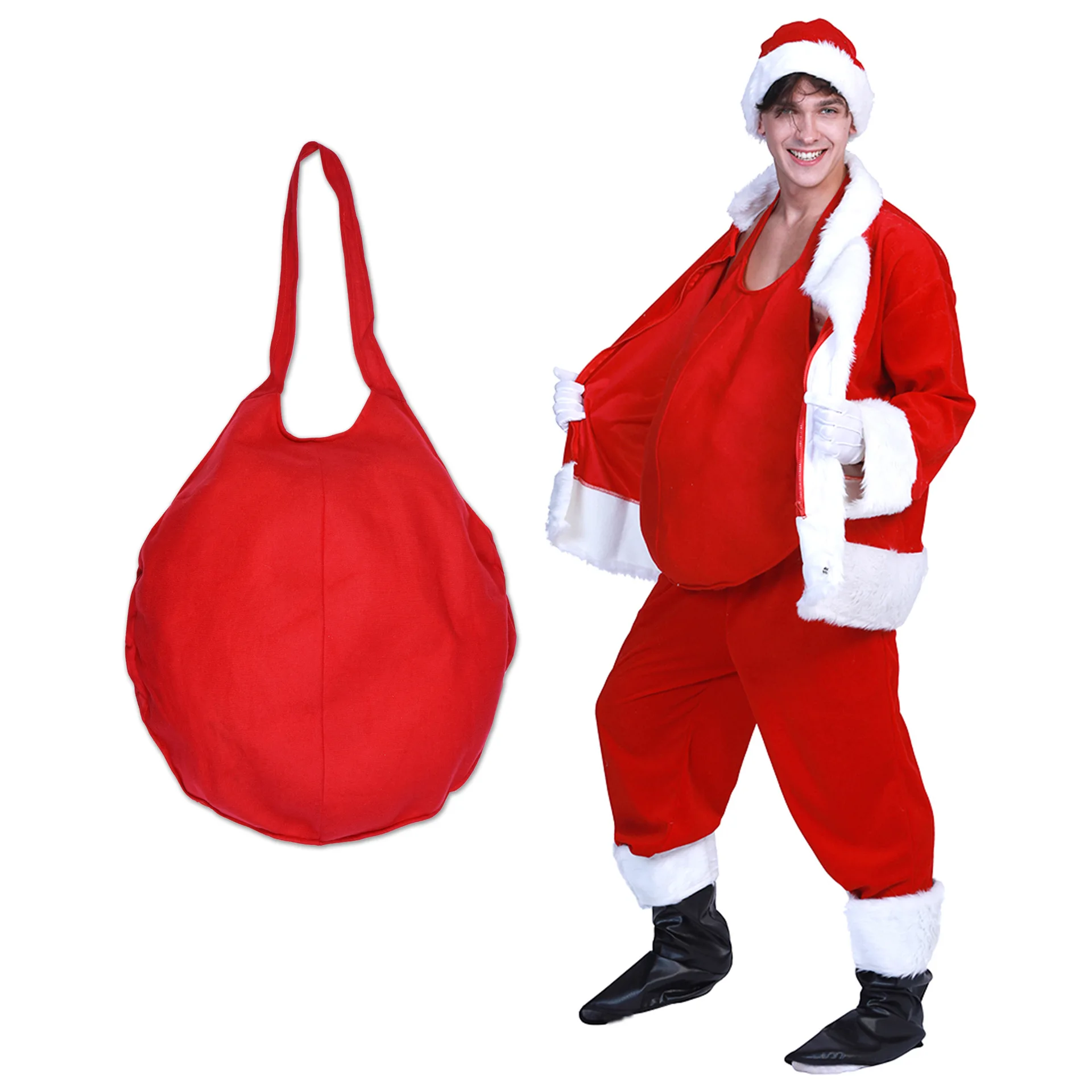 

Durable Santa Imitation Belly Cloth Imitation Belly Solid Color Portable Good Touch Xmas Fake Belly Cosplay