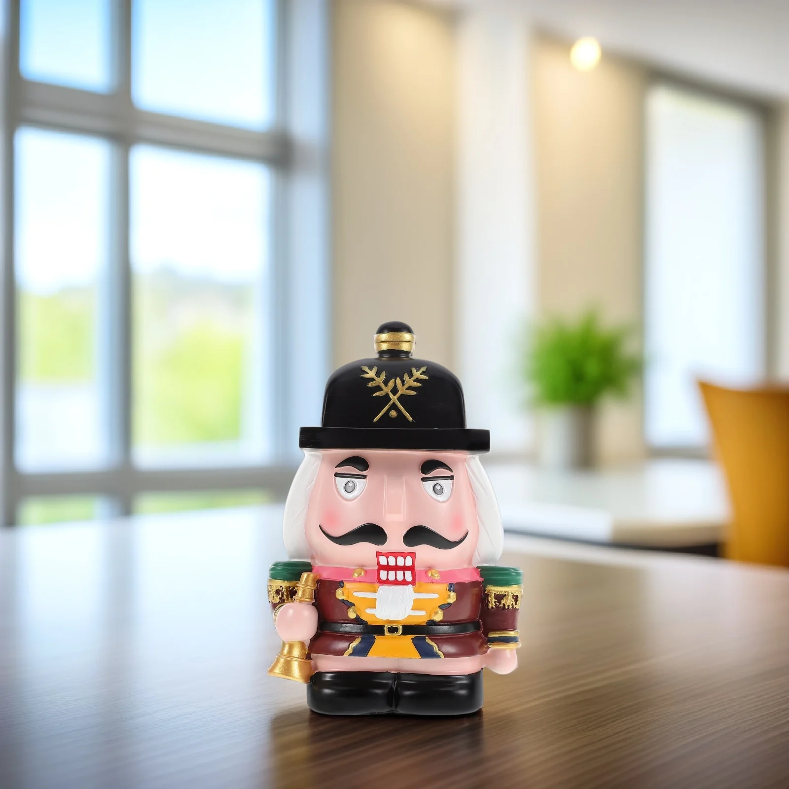 

Nutcracker Coin Bank Resin Piggy Bank Large Capacity Decorative Money Box Home Decor Nursery Birthday Gift