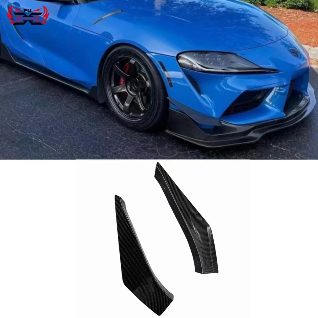 For Toyoto Supra A90 A91 Mk5 Carbon Fiber Front Splitter Front Bumper Canards Vrs Style  Side Canards Fin