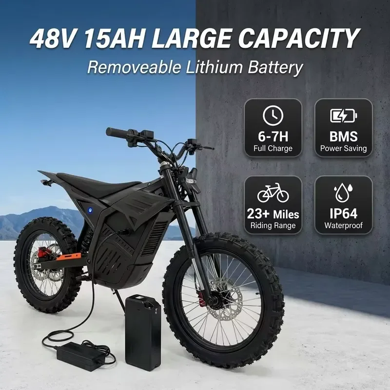 STROVAN Elektrisches Trail-Bike 72V 2000W Offroad-Elektro-Dirtbike Motorrad für Erwachsene, Versand aus US-Lager