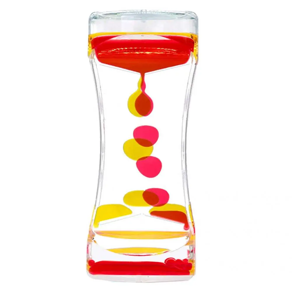 Liquid Hourglass Smooth Corners Bubble Timer Acrylic Streamlined  Fashion Anxiety Relief Liquid Motion Timer