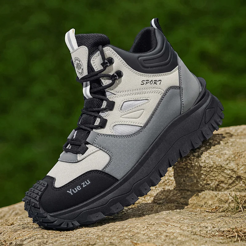 Men's Mid‑Top Hiking Trekking Shoes, Outdoor Breathable Wear‑Resistant Sports Sneakers, Versatile Casual Work Shoes for Men