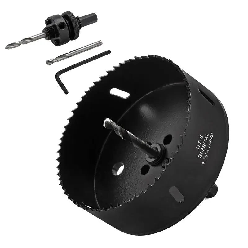 

ABNM 4.5Inch / 114Mm Hole Saw Heavy Duty Bi-Metal HSS Hole Saw for Cornhole Boards, Plywood, Iron Board, Acrylic