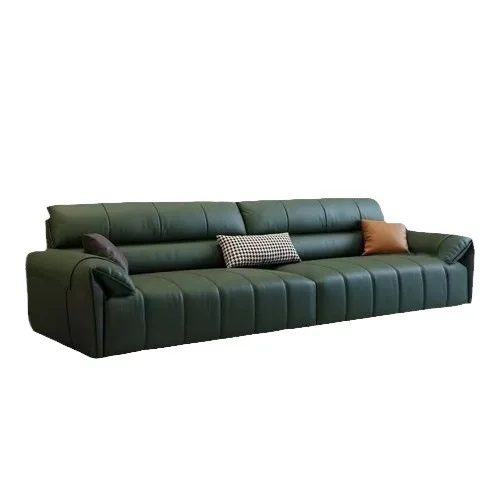 

Minimalist, leather, sofa, small apartment, cowhide, piano keys, straight row