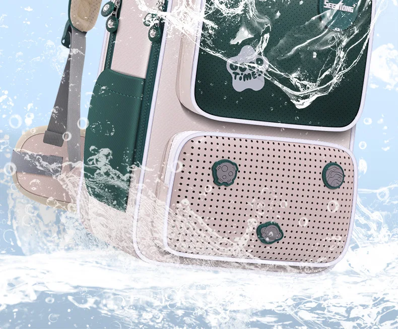 Mochila transpirable de malla a juego de colores para niños y niñas, mochila para niños, escuela, estudiantes, bolsa para edades de 6 a 12 años, protección estable para la columna vertebral