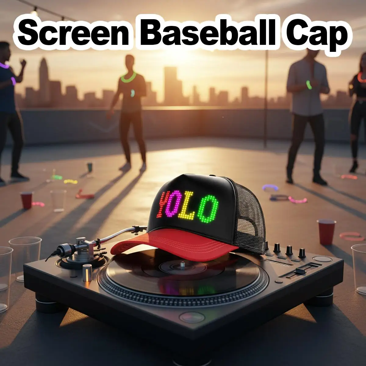 Smart LED Hat DIY Custom Pattern LED Sign Screen Light Up Message Hat Club Accessories Club Rave Art USB Led Gift Deco Men Boy