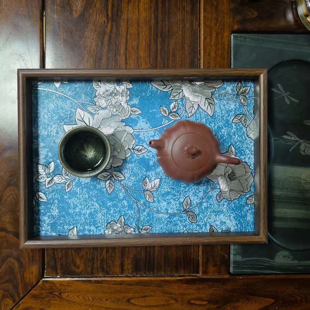 

Винтажный китайский деревянный поднос для чая с цветочным рисунком бегонии, роскошный прямоугольный поднос для хранения чая и вина, посуда