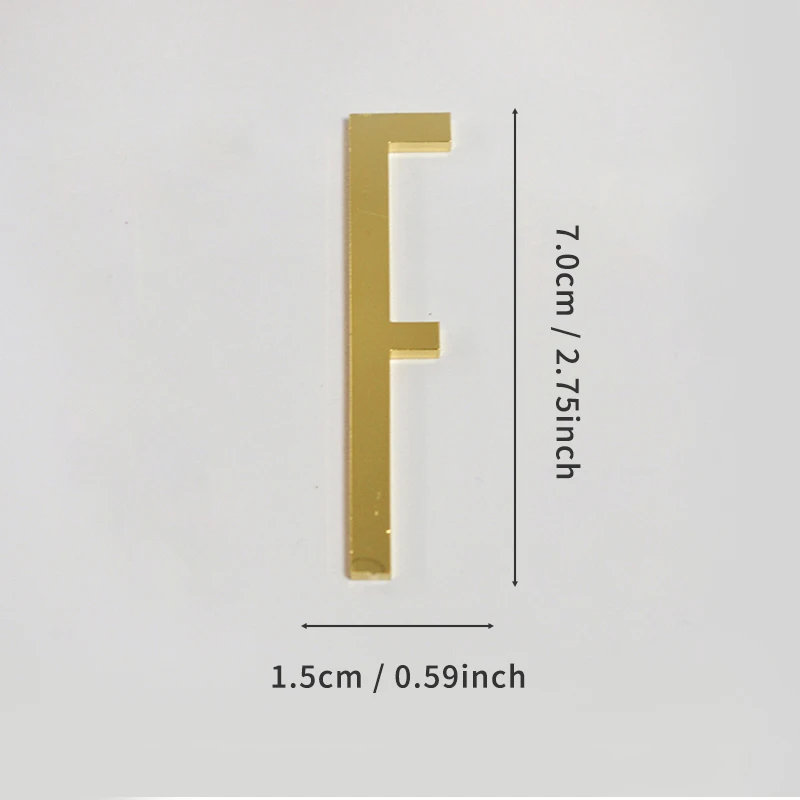 Goldene selbstklebende Hausnummern aus Metall mit englischen Alphabet-Buchstaben für Wohnung, Zimmer, Tür, Tisch, Briefkasten, Zahlenaufkleber, 7 cm – Detail 12