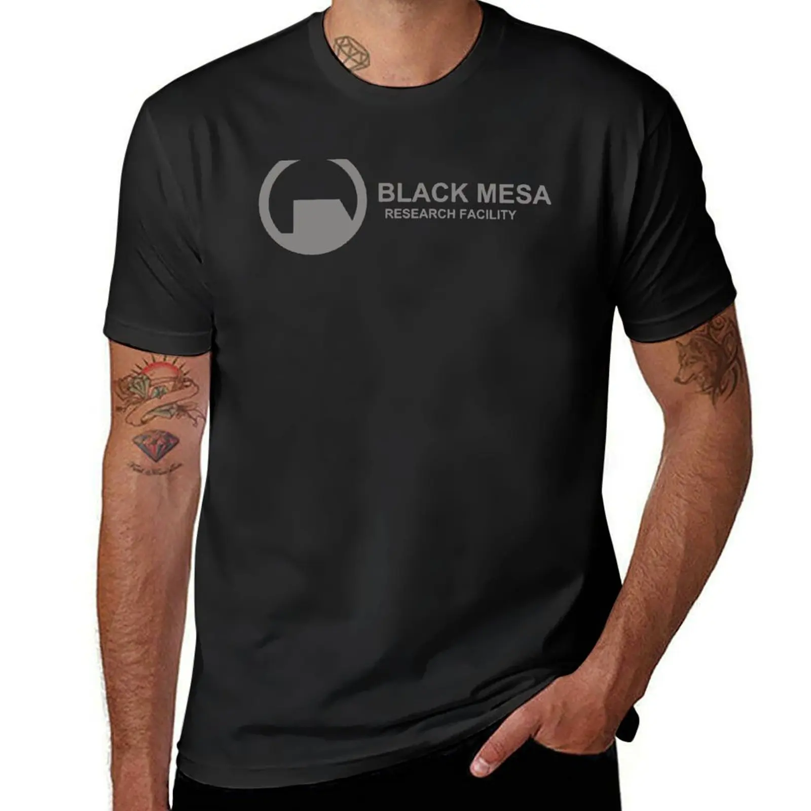 Black mesa T-Shirt customizeds Short sleeve tee mens workout shirts