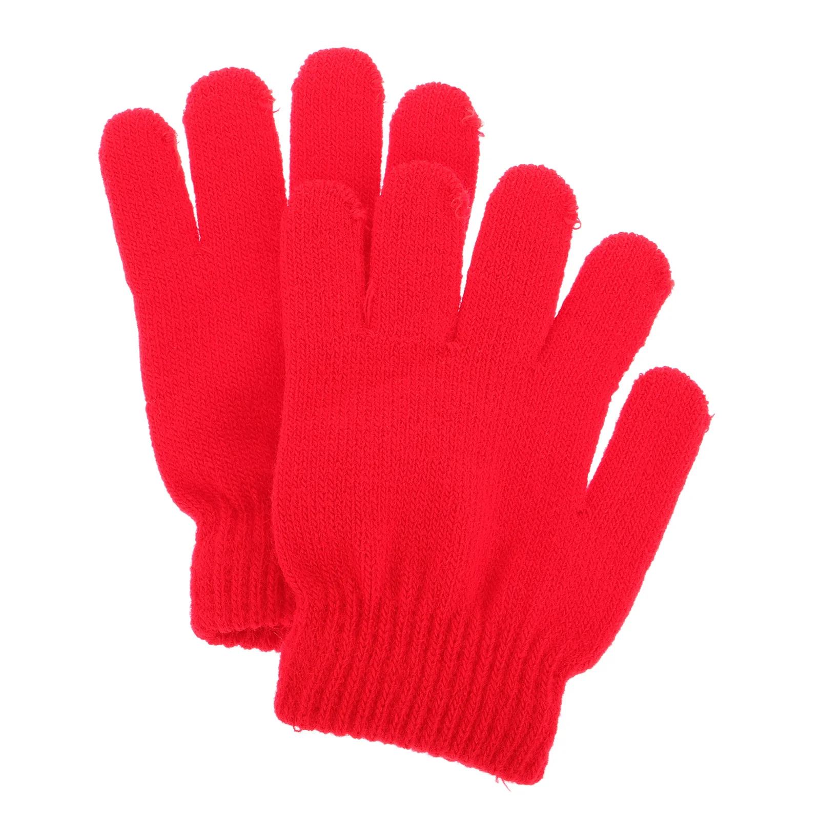 

Warm Knitted Full Finger Winter Handmade Lightweight Stretchy For Warm Winter Gloves Gloves 4-12 Years Old Red