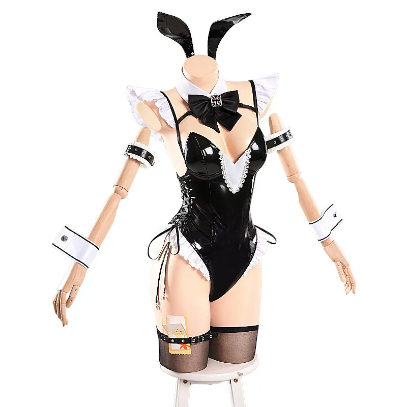 

Azur Lane Prinz Eugen Cosplay Costume Bunny Girl Jumpsuit Halloween Carnival Party Outfit for Women