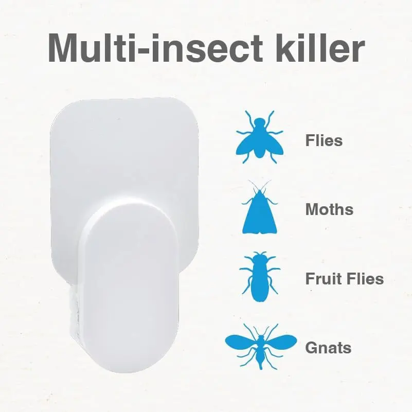 Indoor Plug-In Fly Trap for Flies, Fruit Flies, Moths, Gnats, and Other House Flying Insects Bug (1 Device+ 8 Glue Cards)