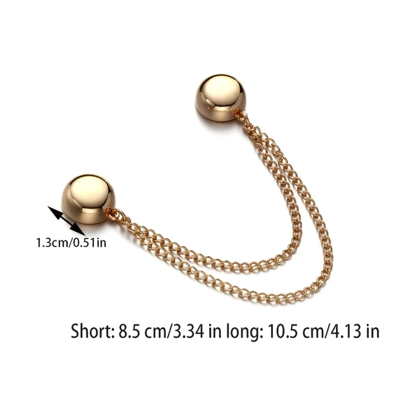 Magnetic Scarf Brooch With Tassel Chain Metal Plating Magnetic Hijabs Clip Female Muslim Headscarf Non-hole Pins Chain Buckles