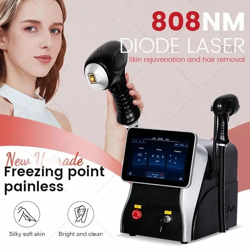 Portable Diode Laser Hair Remover Ice Point Painless Silky Skin Hair Removal & Skin Rejuvenation Machine for Home & Salon
