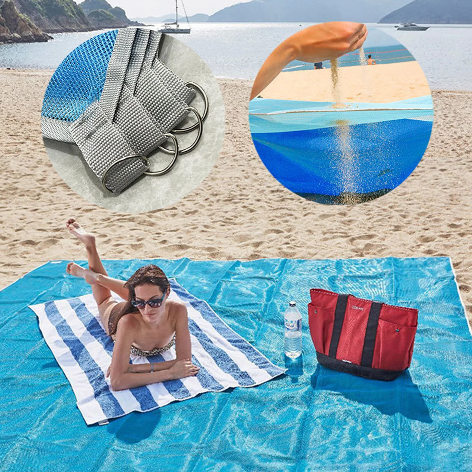 Folding Sand Ground Mattress Travel Camping Mat Double-layer Beach Hiking Pads Comfortable Waterproof Extra Large Tourist Seat