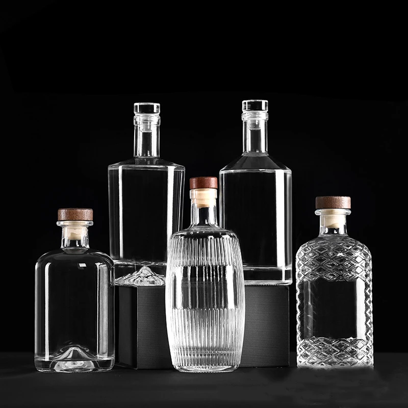 7 style 500ML clear lead-free whiskey decanter barware Unique Liquor Bar and Party Decorations Alcohol Bottle for Liquor Scotch