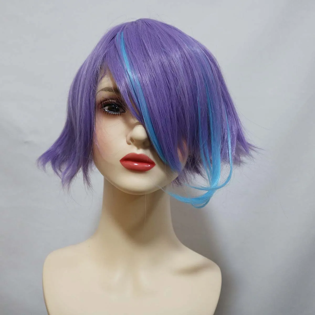 

Высококачественные короткие фиолетово-синие парики для косплея Камиширо Руи из аниме Project Sekai