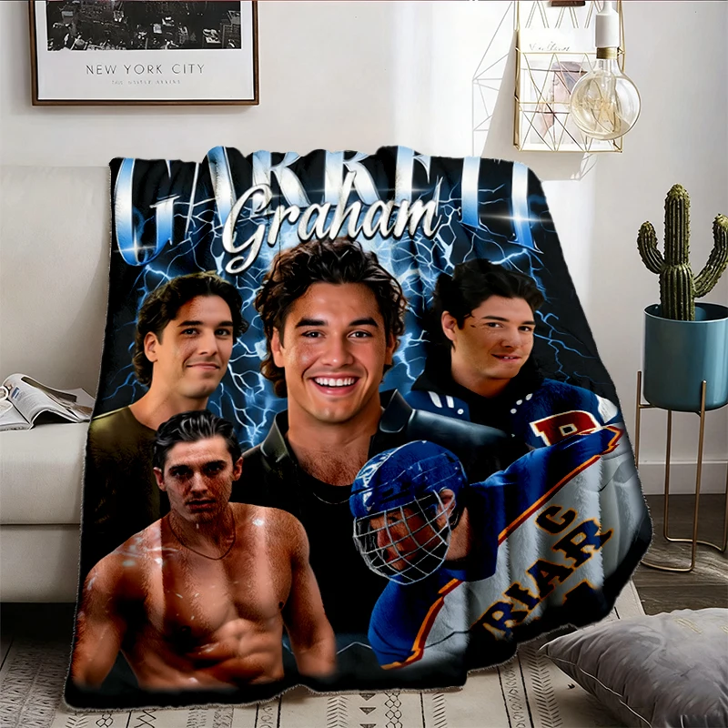 Garrett Graham Flannel Blanket, Bootleg Rap Style Vintage T-Flannel Throw