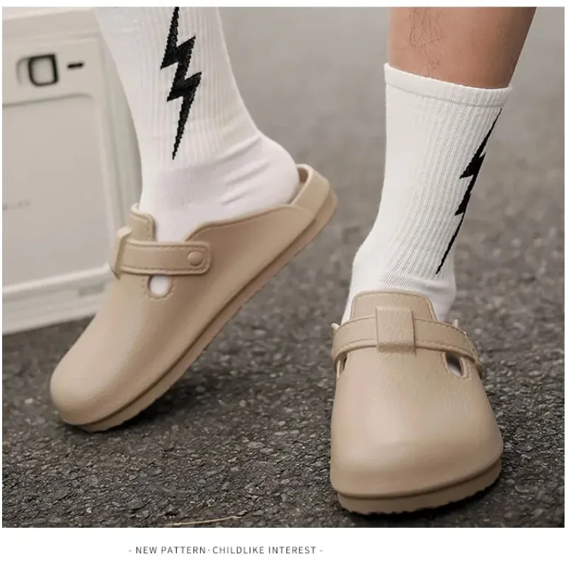 

Унисекс-шлепанцы с закрытым носком из ЭВА, с регулируемой пряжкой, нескользящие, для сада, пляжа, повседневной носки