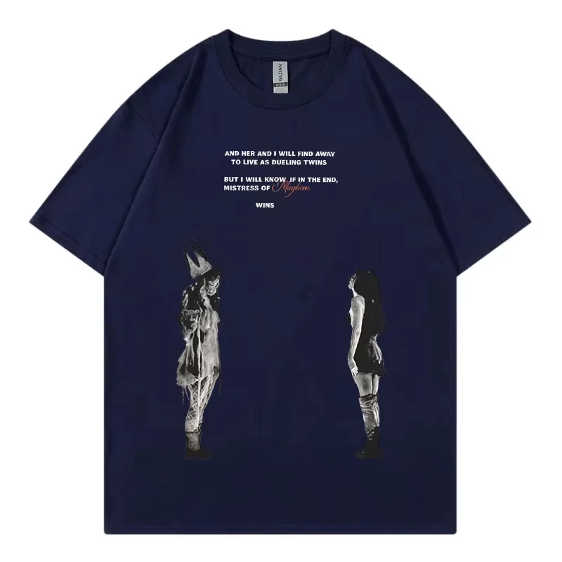 ليدي غاغا الفوضى الكرة جولة 2025 ميرش تي شيرت الرجال النساء الملابس القوطية خمر تي شيرت موضة عادية المتضخم تي شيرت