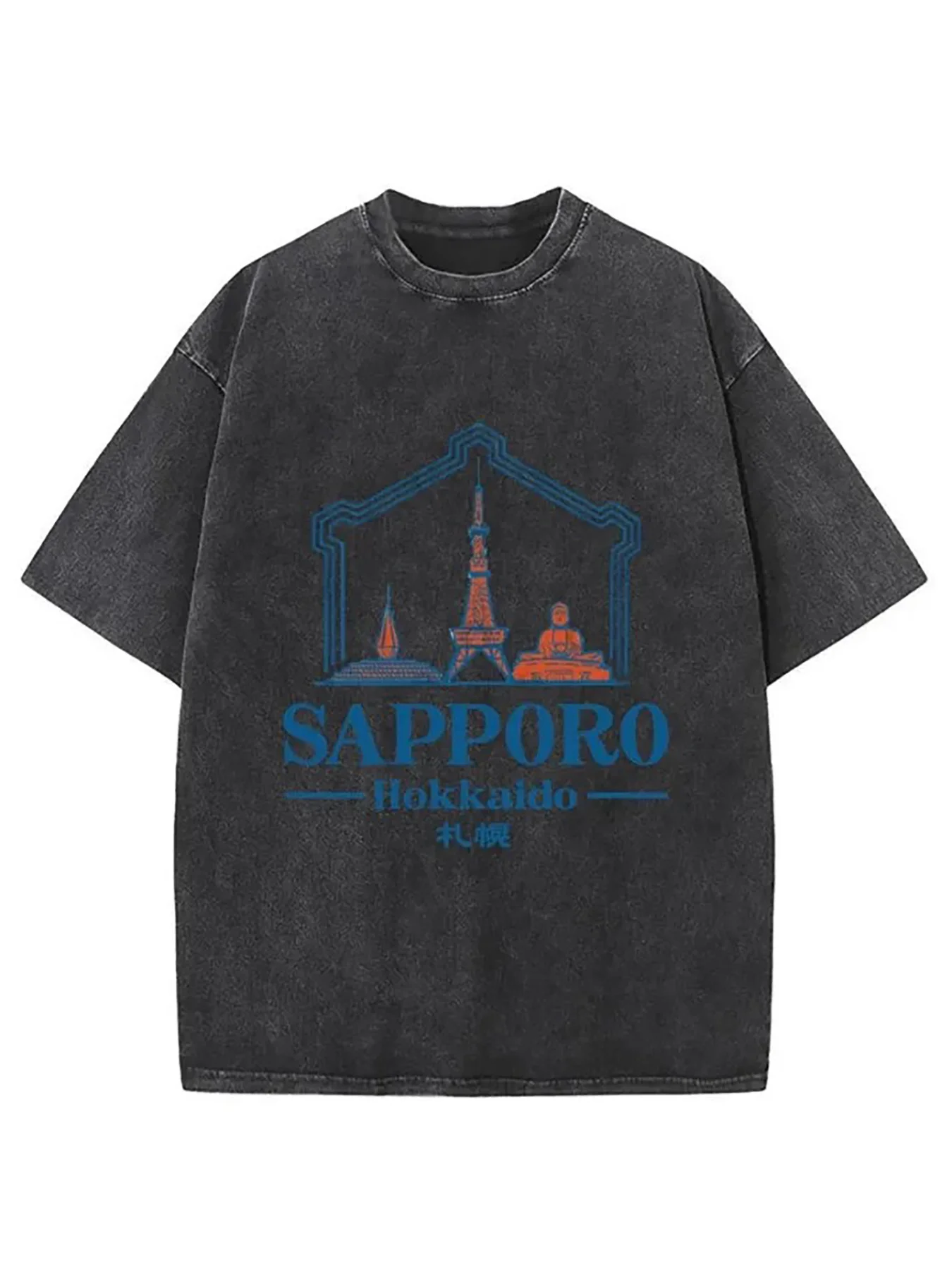 1 Piece, Washable, City Logo and Zen Resonance Print T-Shirt, High-Quality Batik Print Retro Fashion T-Shirt, Suitable for Summer Thick T-Shirts, Holiday Gift