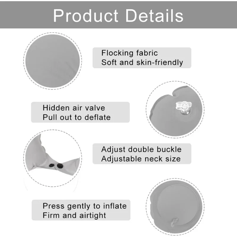 U-shaped Travel Pillow Office Sleep Cushions Head Back Support Pillow Automatic Air Inflatable Neck Rest Bedroom Accessories