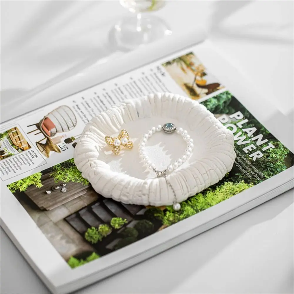 Home Decoration Ceramic Jewelry Storage Tray Creative Portable Jewelry Display Rack Irregular Artistic Storage Plate Kitchen