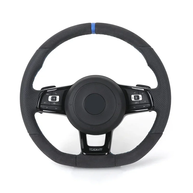 

With Piano-black Trim Half Perforated Leather Alcantara Steering Wheel for VW Polo Golf 6 7 7.5 8 R MK6 Mk7 GTI Passat B6 B7 CC