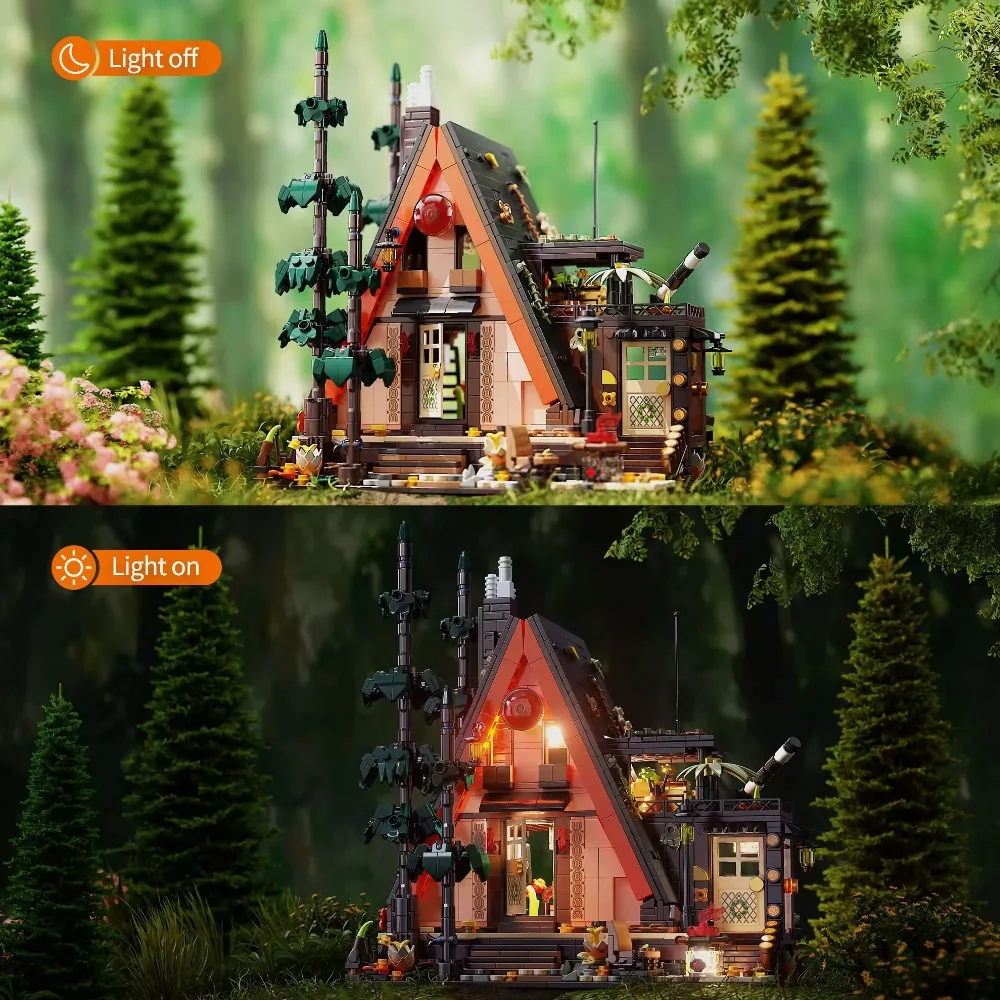 IDEAS creative 1800PCS Triangolo Casa di legno Building Blocks Giocattoli Modello Log cabina assemblare mattoni giocattolo per il regalo del desktop del capretto