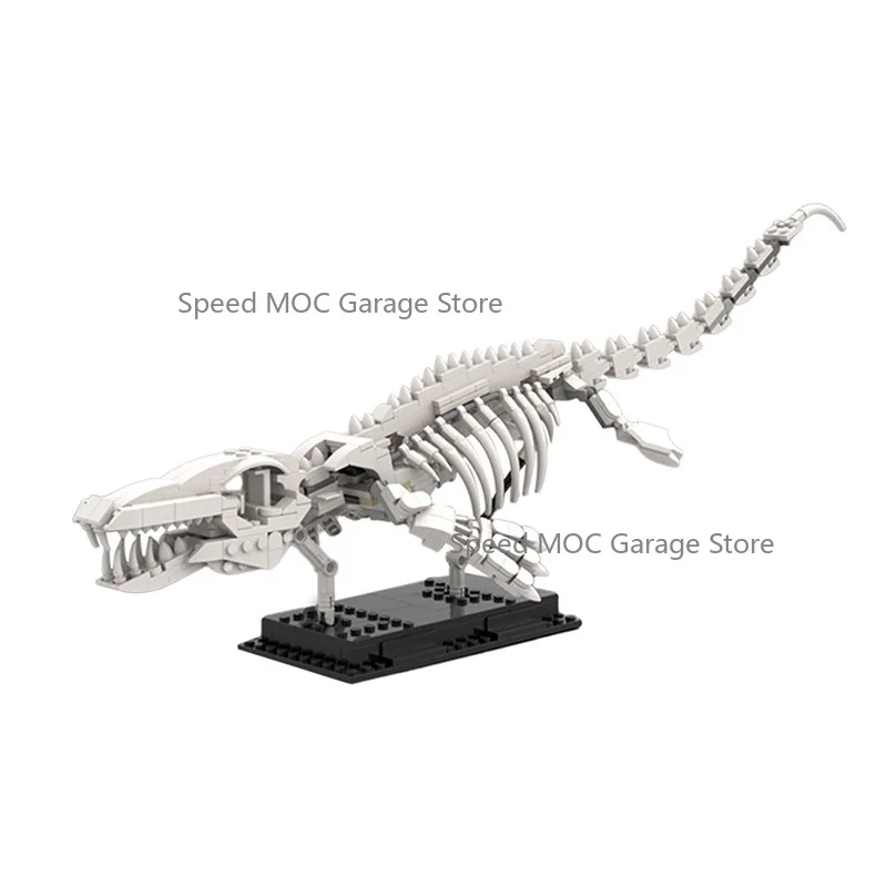 High-Detail Prehistoric Marine Reptile Skeleton MOC Building Blocks Set - Dinosaur Fossil Display Model