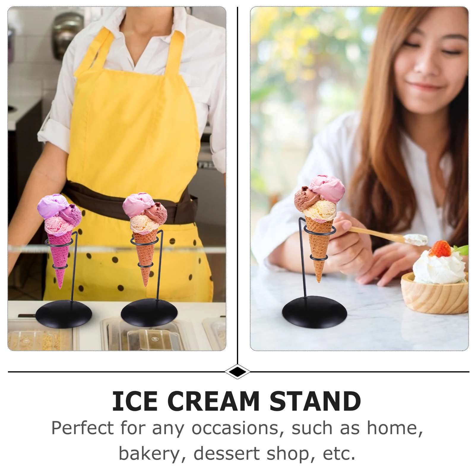 

Ice Cream Stand Cone Shelf Display Holder Food Dessert Table Support Storage Rack Cake Stand Practical Premium Material