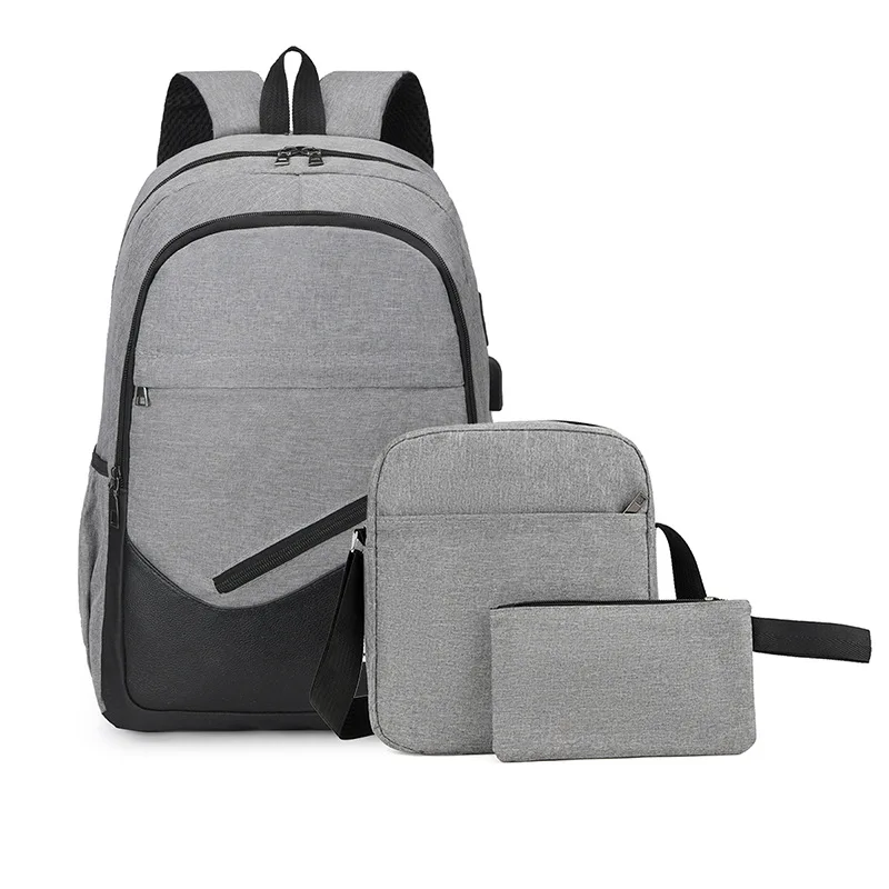 3Pcs/Set Kid Backpack Large Capacity High Student Schoolbag Lightweight Travel Business Computer Bag Messenger Bags Coin Purse