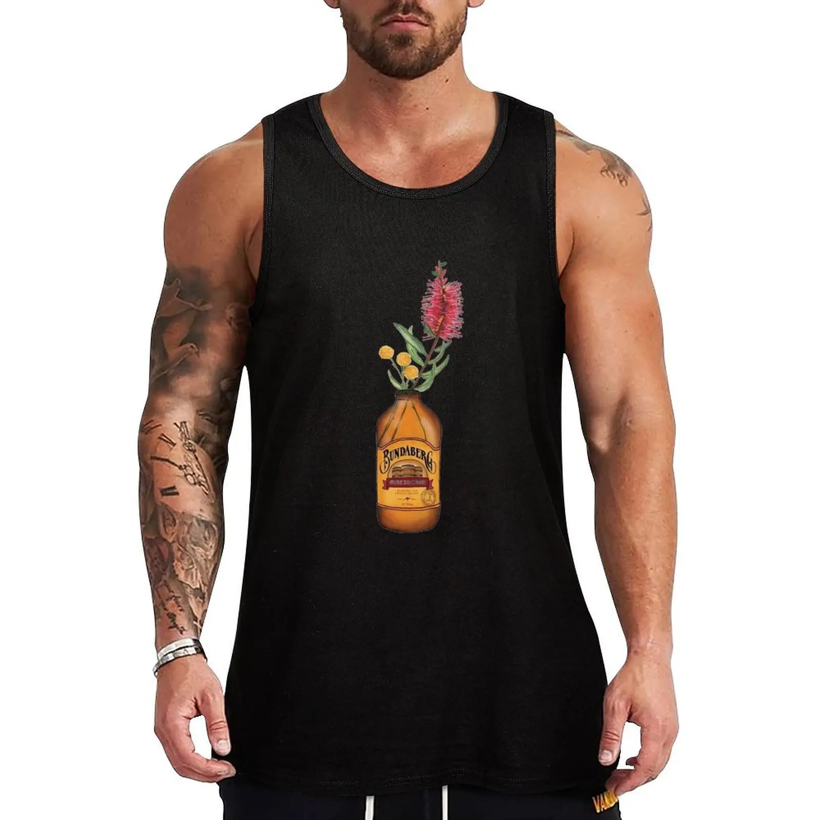 Bundaberg Ginger Beer, impresión artística en acuarela, ilustración, camiseta sin mangas, camiseta interior de corte clásico, ropa de uso diario
