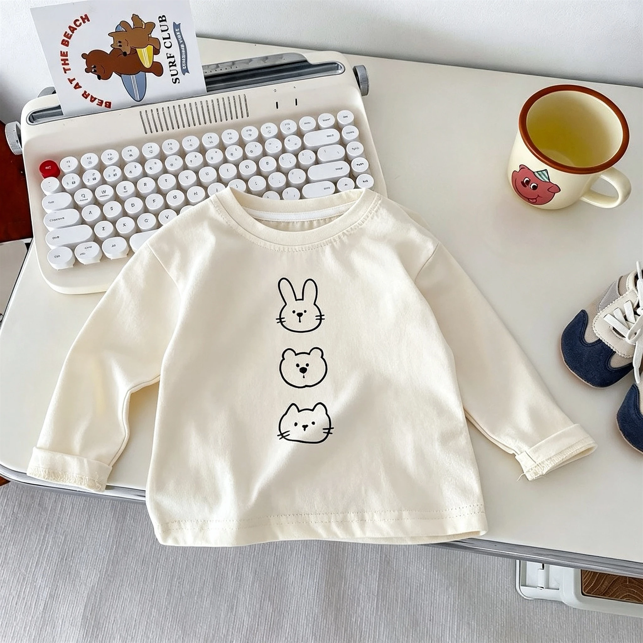 Children's Wear Long Sleeve Tees Tops Simple Versatile Baby Girl Bottoming Shirt Spring Fall Clothes Loose Casual O-neck Blouse