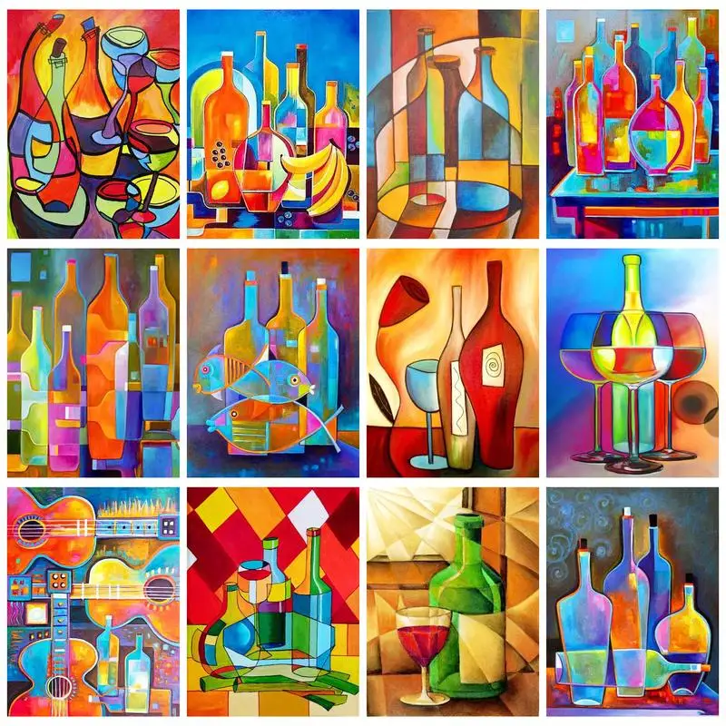 

RUOPOTY Coloring By Numbers Painting Abstract Still Life Decorative Paintings Aesthetic Room Decor Hotel Decoration