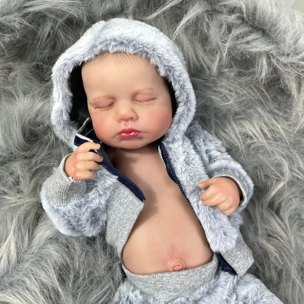 20inch Reborn LouLou Full Vinyl Body Washable Newborn Baby Doll Reborn Girl 3D Skin Tone Visible Veins Doll For Kids Gift