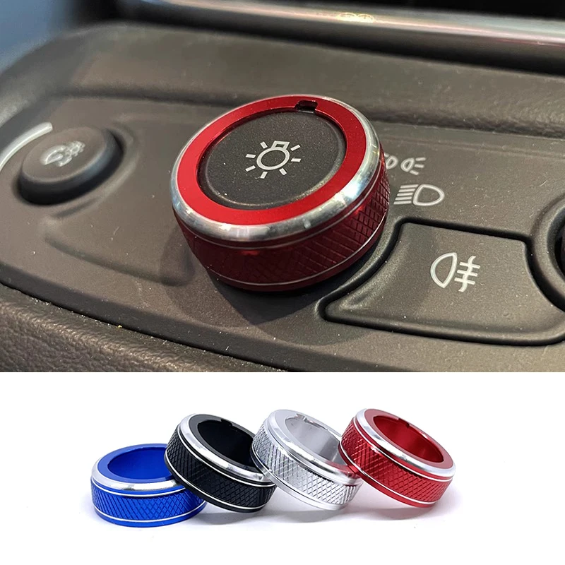 For Chevrolet Blrzer Bolt EV EUV TrailBlazer Equinox Headlight Switch Knob Decorative Ring Interior Trim Personality Color Frame