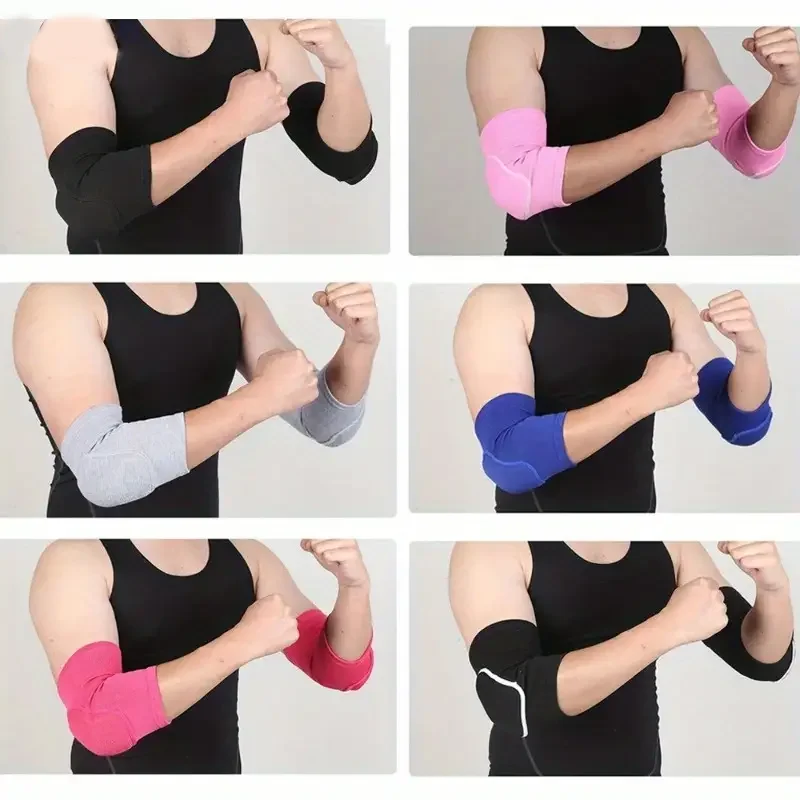 2Pcs Atmungsaktive Ellenbogen Hosenträger Dicken Schwamm Ellenbogen Pad Kompression Hülse für Sport Volleyball Basketball Schmerzen Relief Ellenbogen Unterstützung – Detail 4