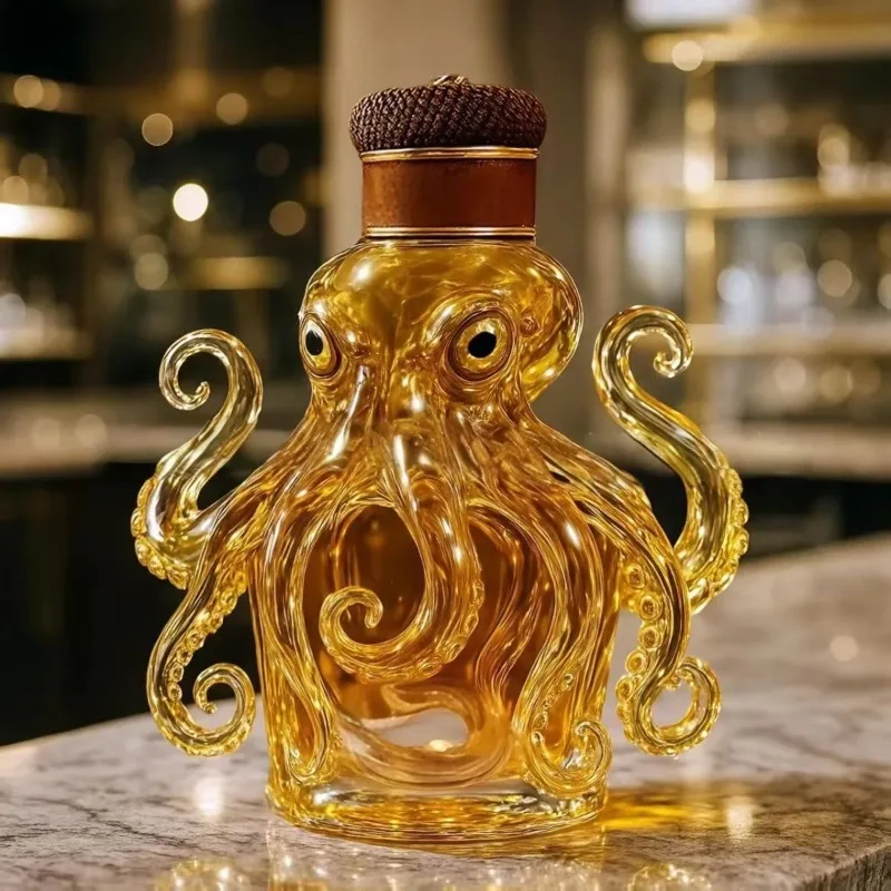 

High-value fun octopus shape whisky empty bottle can be used for bar ornaments