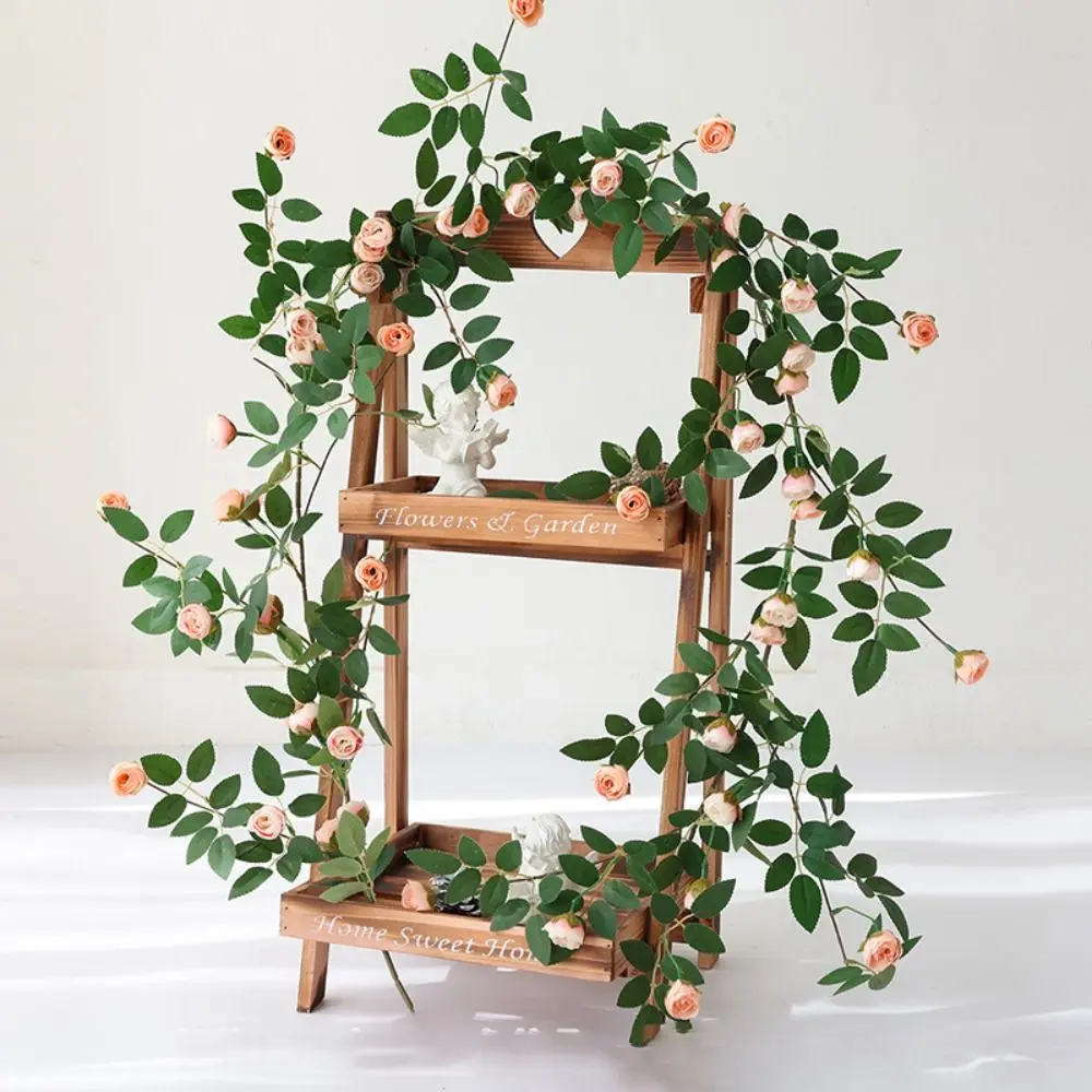 

Real Touch Artificial Flower Silk Hanging Fake Rose Flowers Vine Handmade 54/60 Heads Decoration Bouquet Photography Props