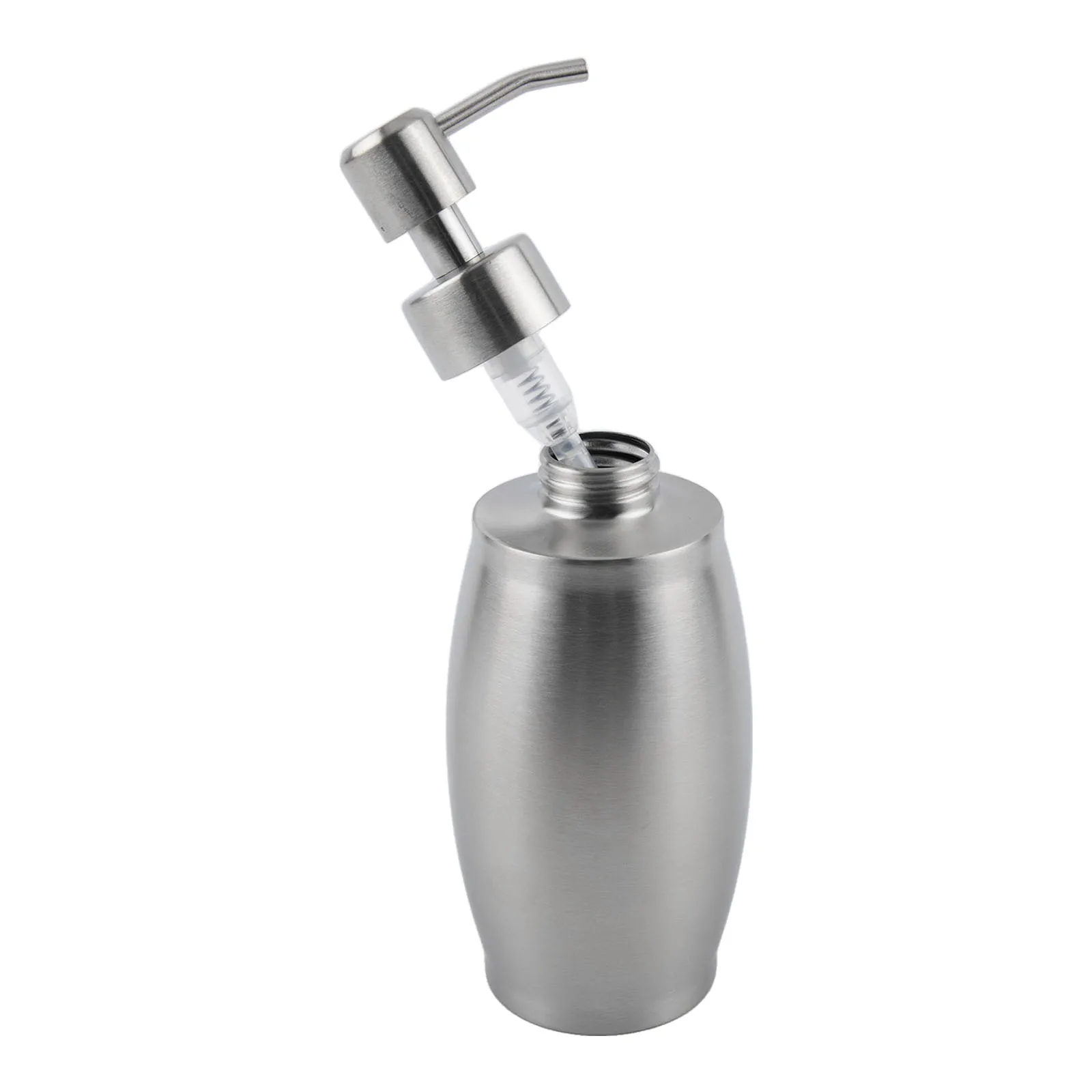 

Soap Dispenser Bottle Made of Stainless Steel with Bent Nozzle Pump and Electrolysis Treatment for Home Shampoo and Lotion