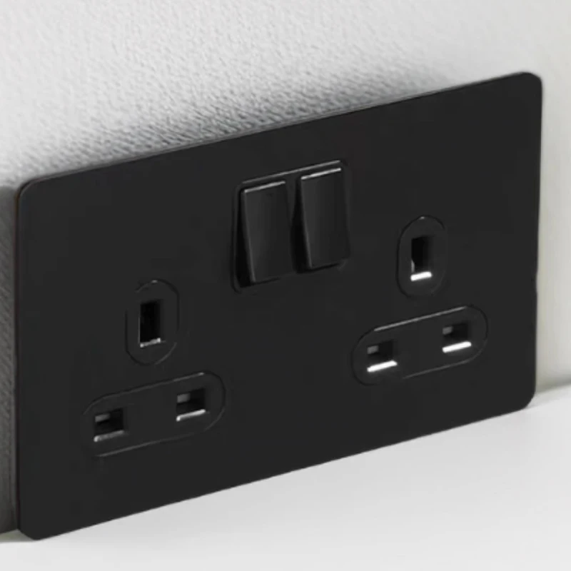Black Toggle Electric Wall Light Control Channel Switch with TYPEC Power Socket USB Charging 220V1/2/3/4gang1/2way - Image 6