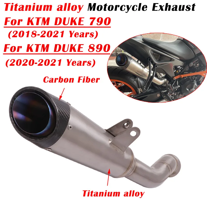 

Titanium Alloy Motorcycle Exhaust Escape With Middle Link Pipe Muffler For KTM DUKE 790 890 890R 2018 - 2021 2022 2023 2024 2025